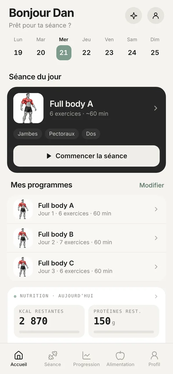 Écran d'accueil